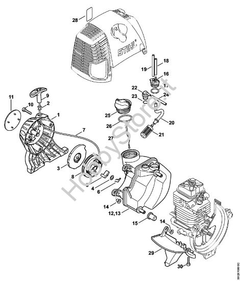 Dispositivo di avviamento, serbatoio carburante BT 130 BT 130-Z brand Stihl